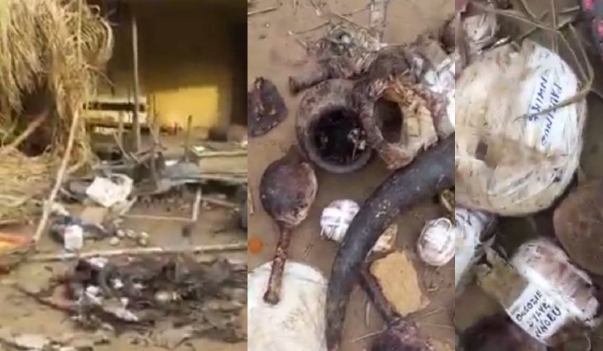 Youths destroy shrine where people’s destinies are allegedly tied in Oraifite community of Anambra state (video)