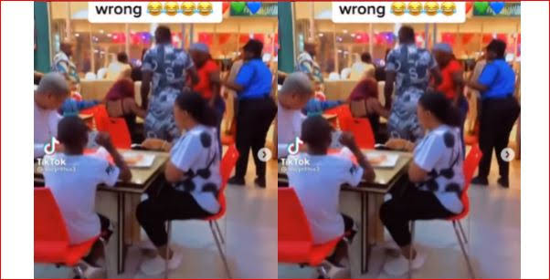 Lady fights boyfriend’s alleged side chick after spotting them together at an eatery in Asaba mall on Valentine’s Day (video)