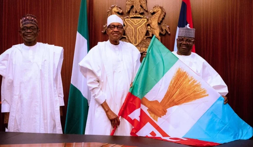 JUST IN: Buhari receives Senate Deputy Minority Leader, Bwacha, into APC