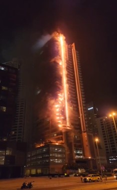 Fire guts 35-storey building near Dubai’s Burj Khalifa