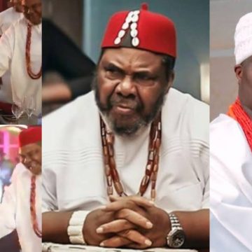 Nigerians argue about Pete Edochie’s handshake with Ooni of Ife 