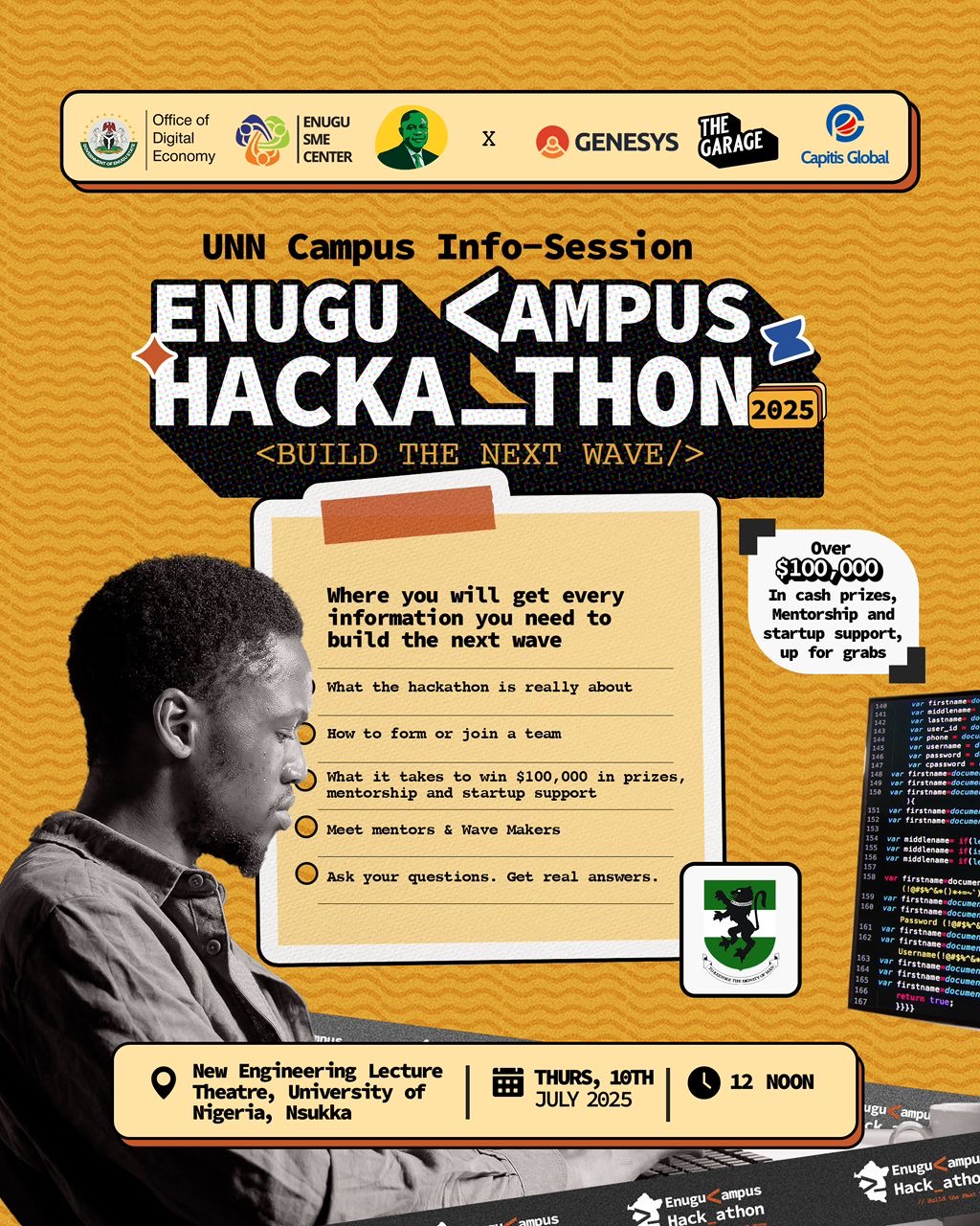 UNN Set to Host Power-Packed Info-Session Ahead of Enugu Hackathon 2025”