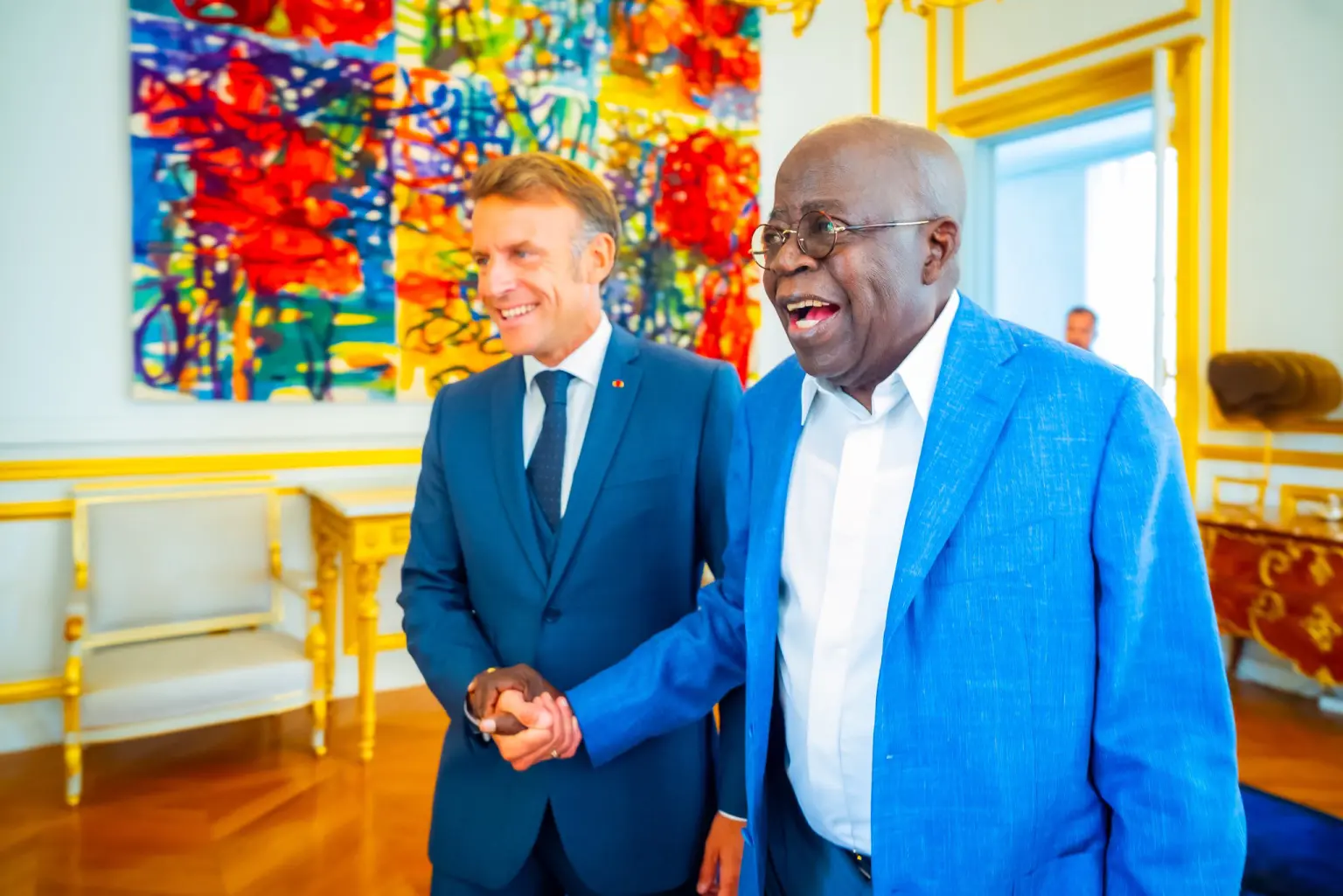Tinubu Meets Macron in Paris for Private Working Lunch