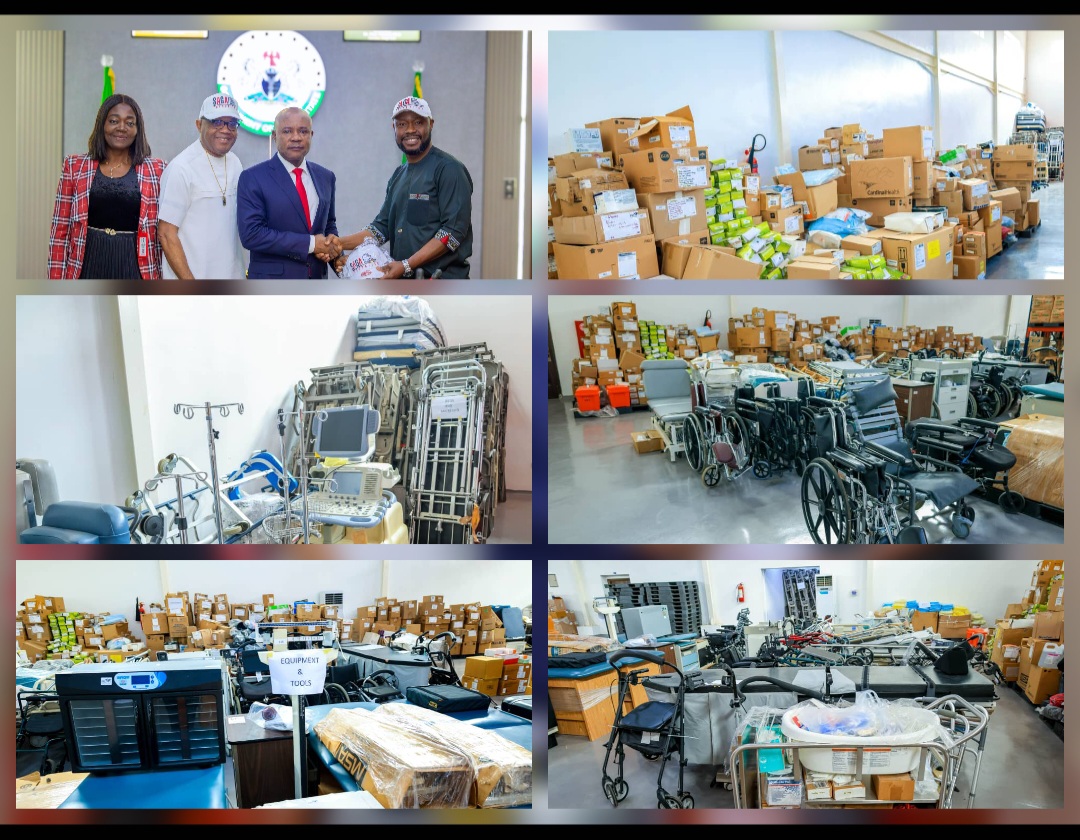 Mbah Hails Diaspora Partnership as SAGA Foundation Donates Medical Supplies to ESUTH
