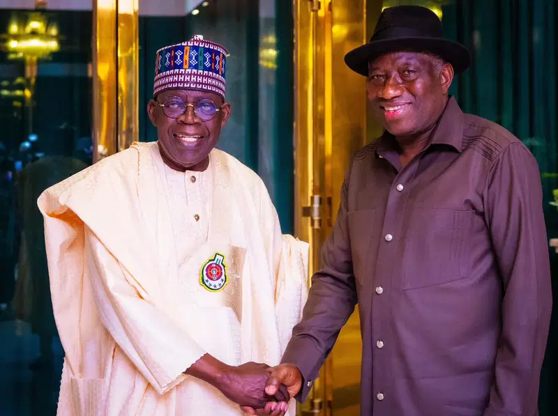 Tinubu Hails Jonathan: Democracy Stands Because of You