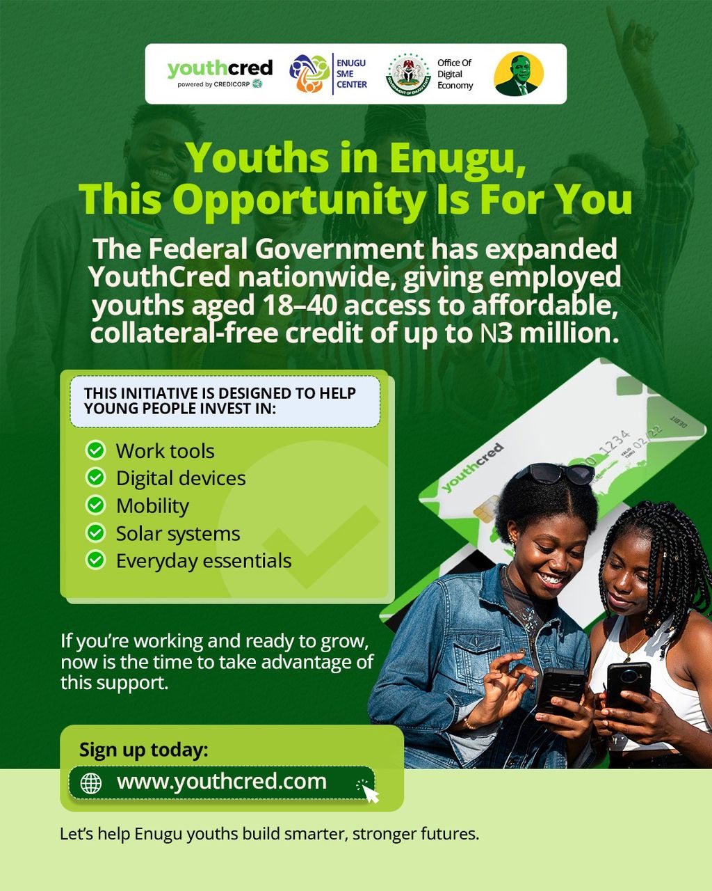 YouthCred Initiative Launched in Enugu: Registration Now Open for Ndi-Enugu Youth
