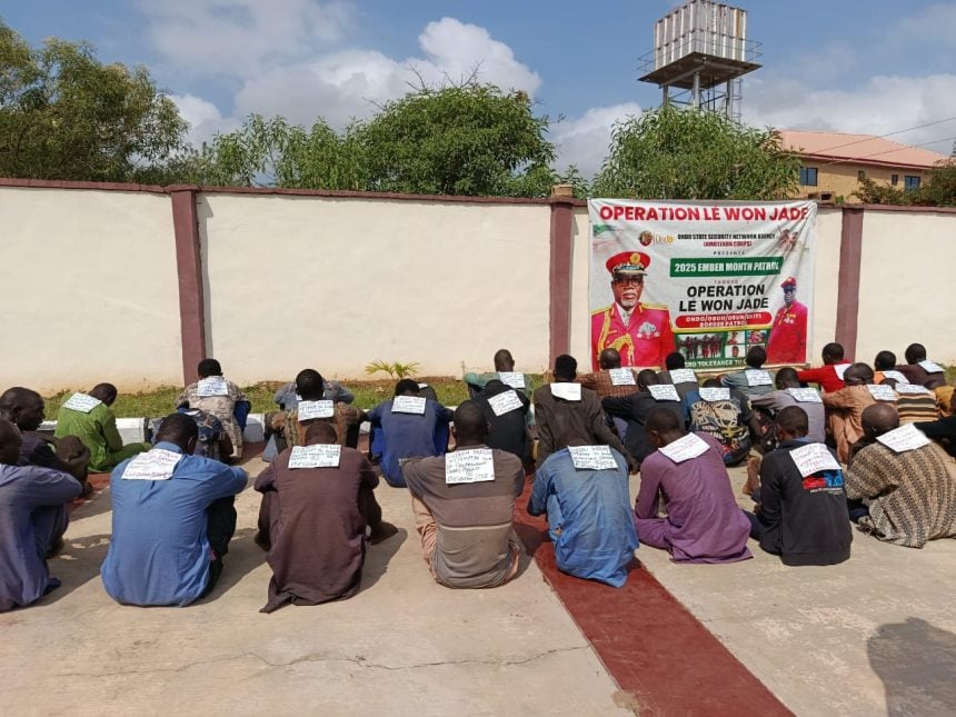 Ondo Amotekun Captures 39 Suspected Terrorists Fleeing Sokoto Airstrikes