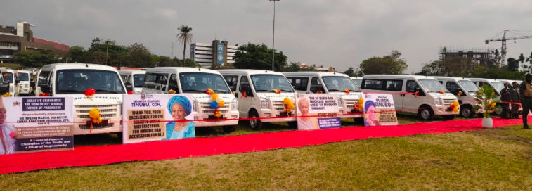 First Lady Drives Change at OAU: Donates 50 Buses, 30 Tricycles to Students