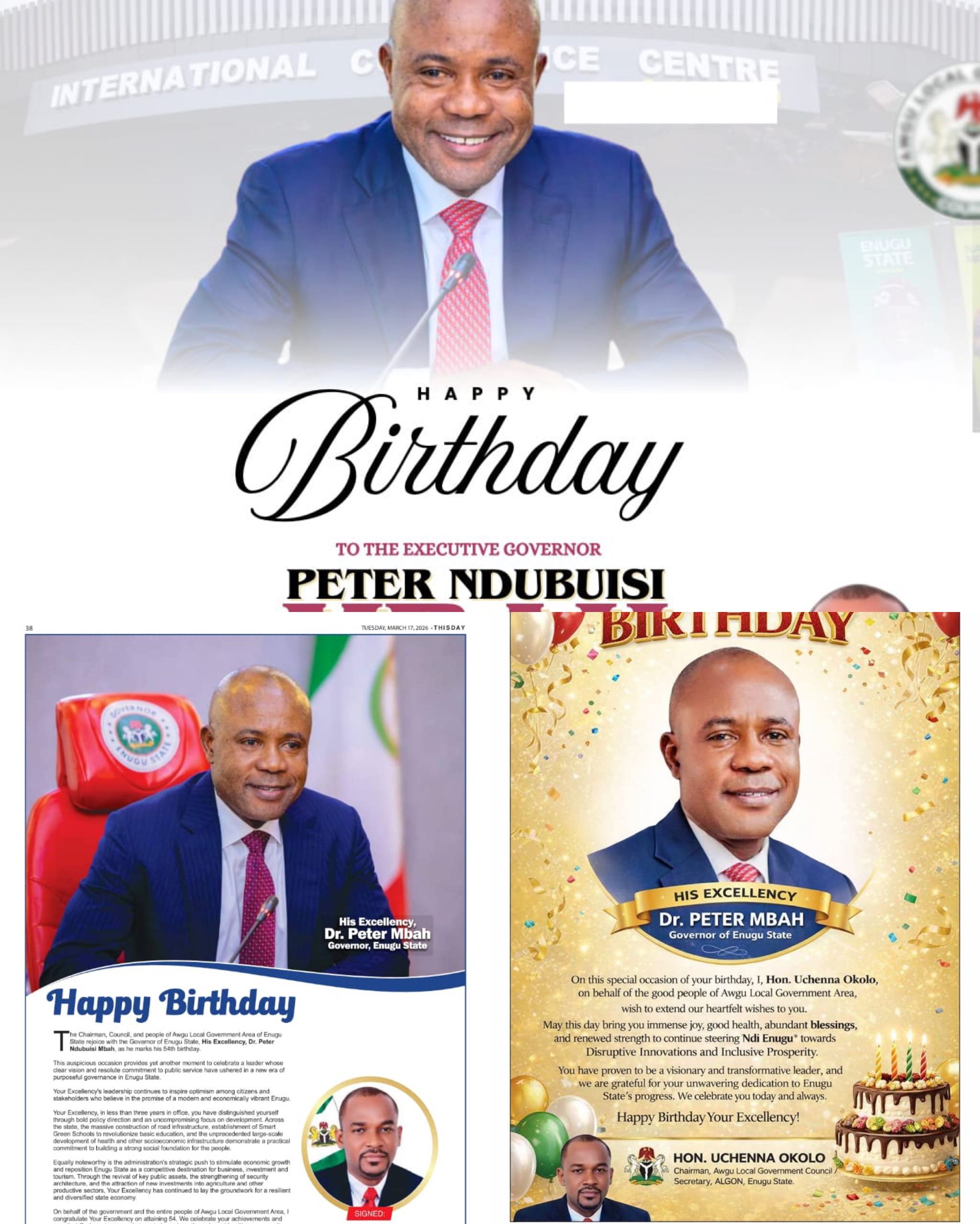 “MBah @54: ‘A Rare Leader, God-Sent to Transform Enugu’ — Awgu Chairman Hon. Uche Okolo Celebrates Governor’s Impactful Leadership”