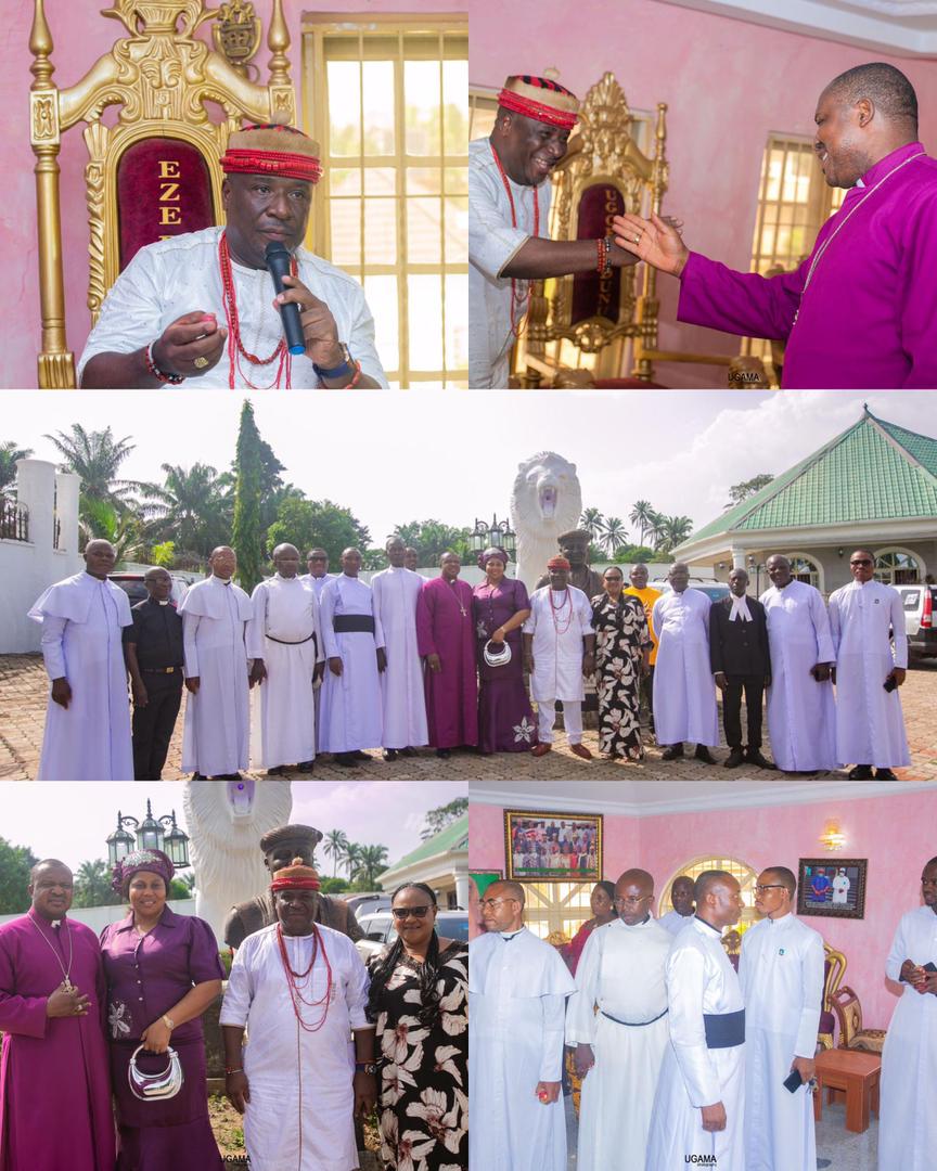 “Faith Meets Tradition: Bishop Egbuonu, Clergy Strengthen Ties with Egwu Achi Monarchy After Historic Archdeacon Installation”