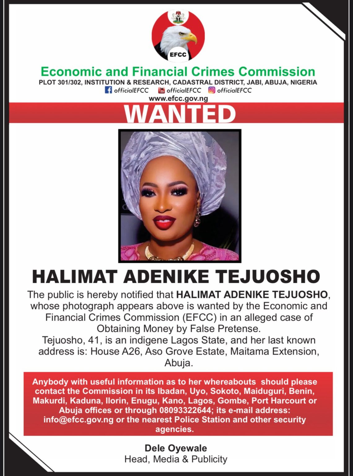 EFCC Declares City Boys Movement Women Leader Wanted Over Alleged Fraud