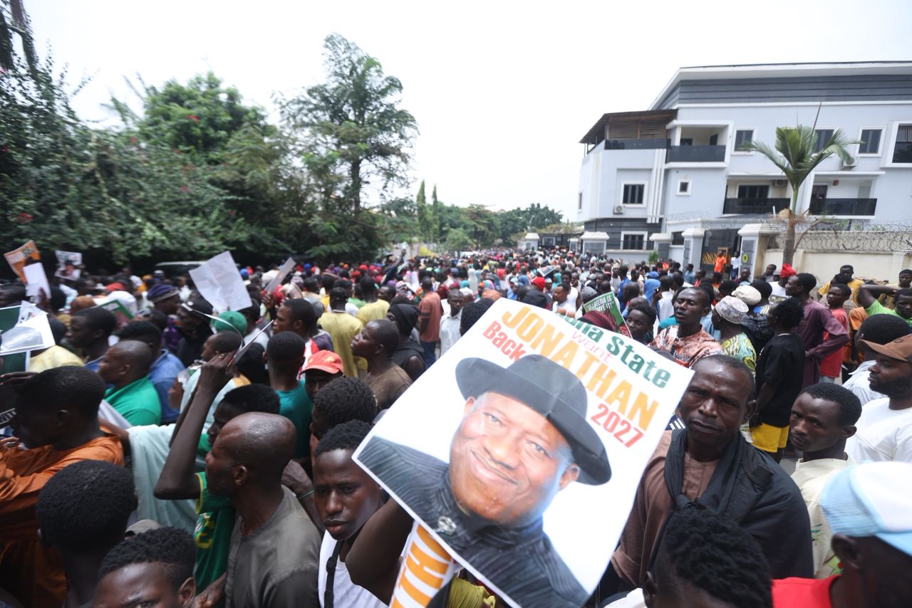 Jonathan Remains Silent as Supporters Take Over Abuja Streets Pushing 2027 Comeback