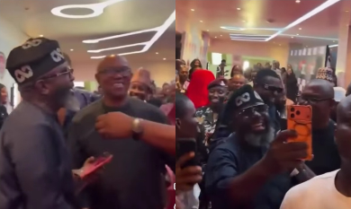 Man in Tinubu Cap Struggles to Take Selfies with Peter Obi in Viral Video
