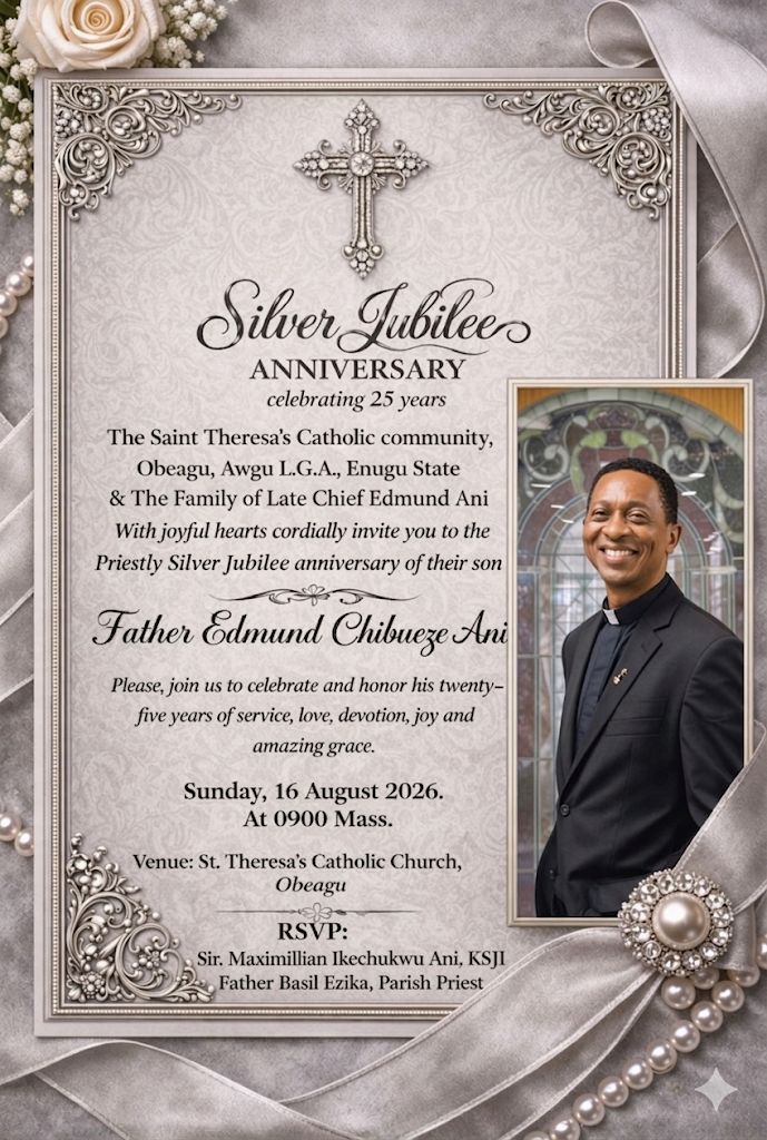 Twenty-Five Years Of Devotion: Rev. Fr. Edmund Ani Marks Priestly Silver Jubilee Celebration