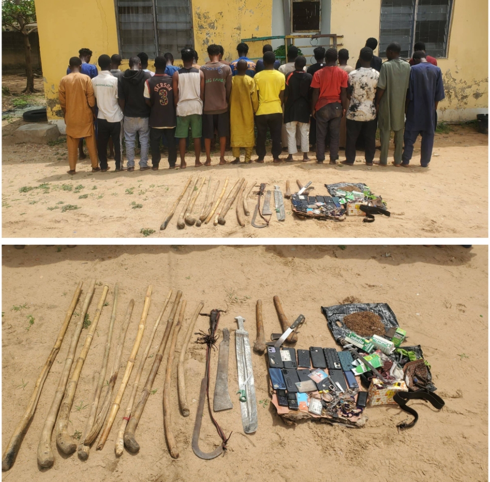 Police arrest 27 suspected thugs, recover dangerous weapons in Niger State