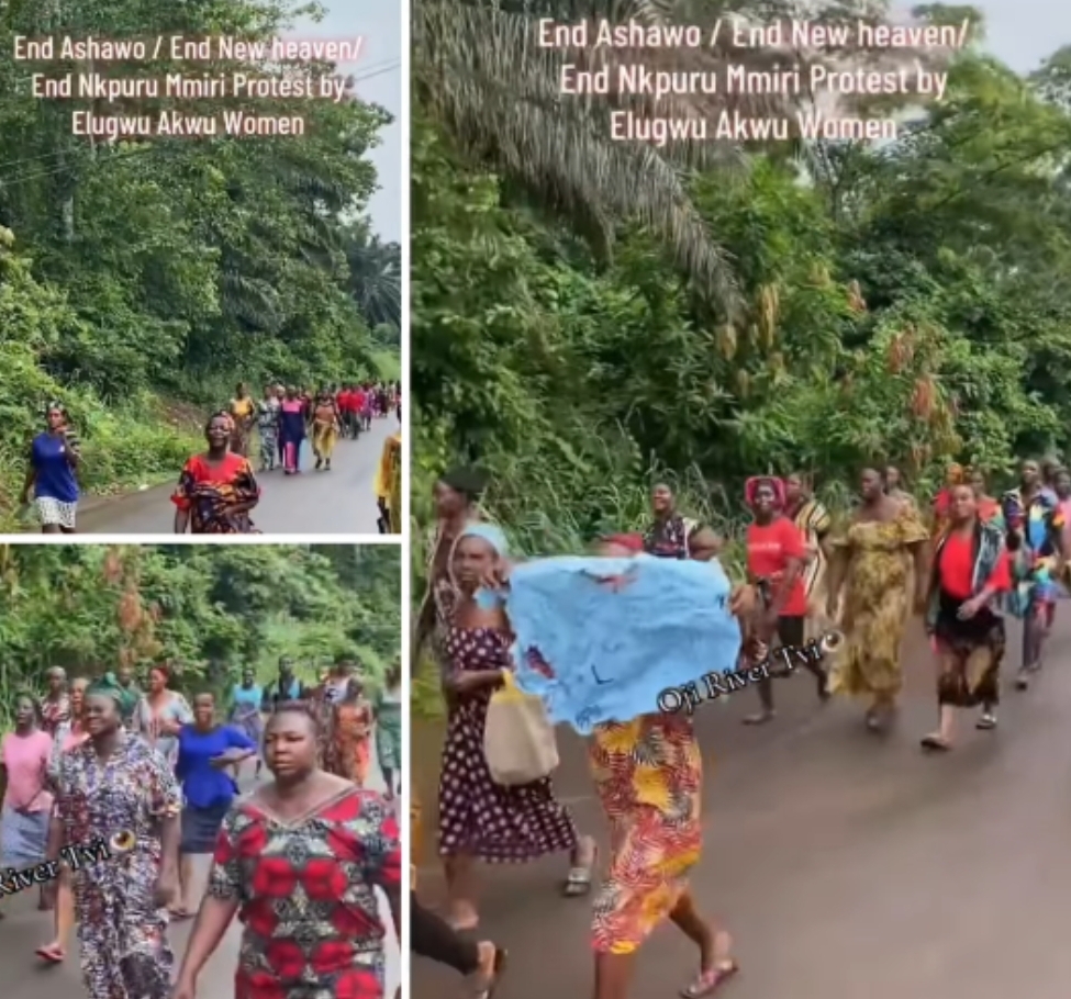 Enugu women stage protest against s£x workers, accuse them of taking over their husbands and sons