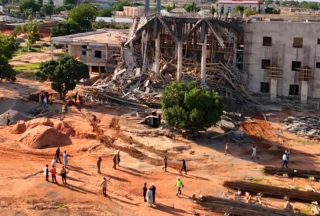 One k!lled, workers trapped as Gombe House of Assembly complex collapses