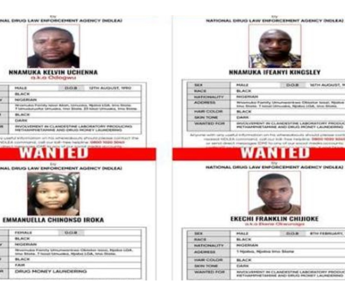 Suspected Drug Kingpin, Three Others Declared Wanted by NDLEA