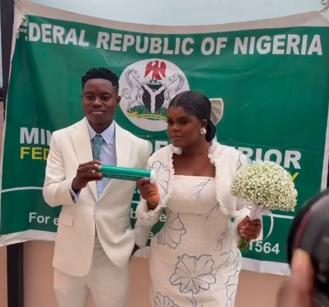 Peller and Jarvis Tie the Knot in Lagos Court Marriage Ahead of White Wedding
